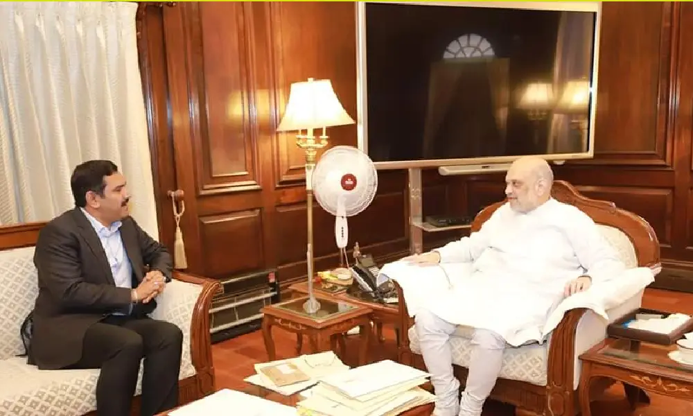 BY Vijayendra meets Amit Shah in Newdelhi