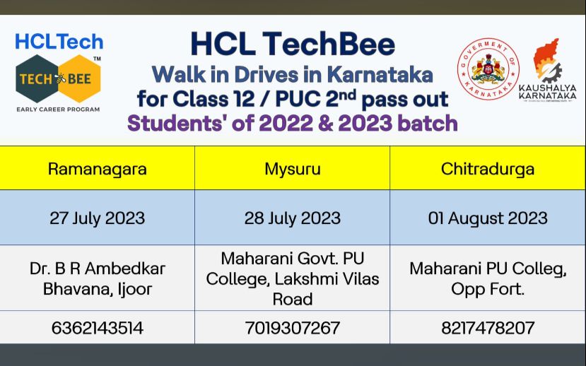 HCL Techbee Higher education and employment  workshop 