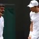 Rohan Bopanna and Matthew Ebden in action at Wimbledon