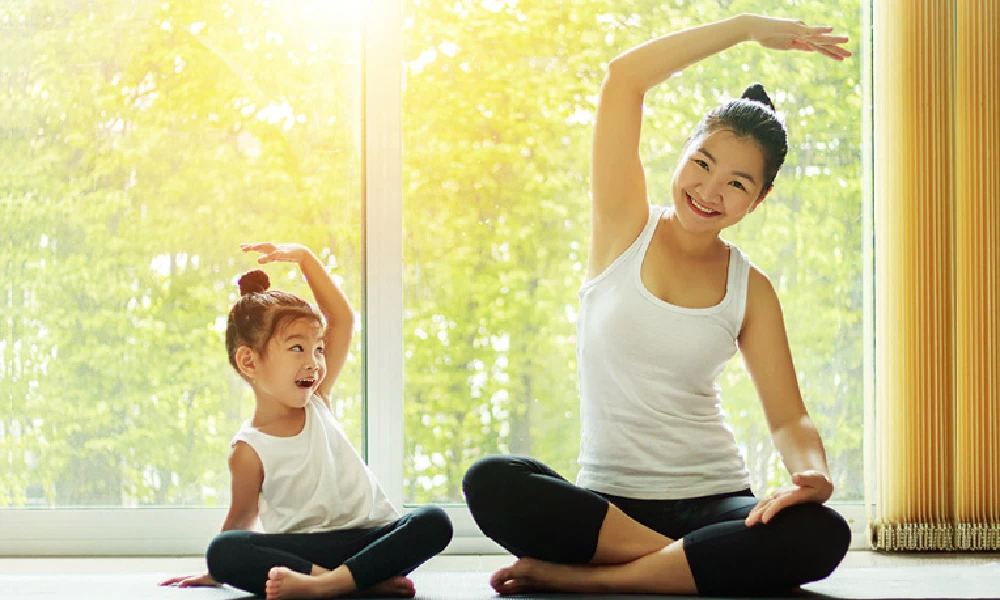 mother and daughter yoga