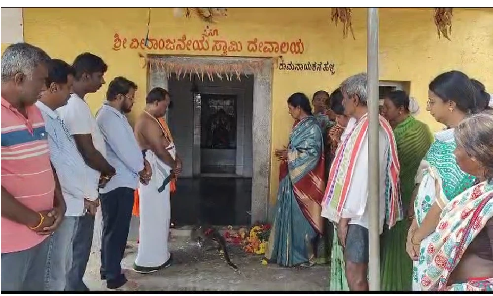 Monkey death in temple at anekal