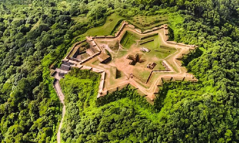 star shaped Manjarabad Fort, Top view