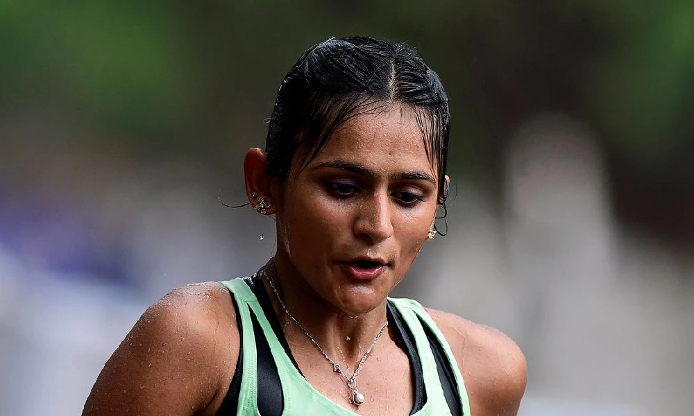 Priyanka Goswami in the women’s 20km race walk in Asian Athletics Championships