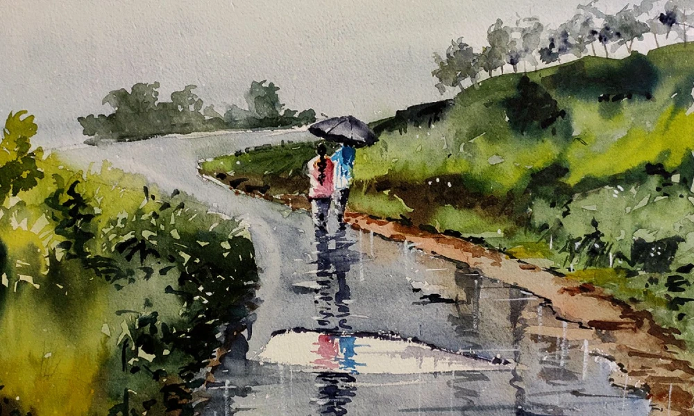 rain in village