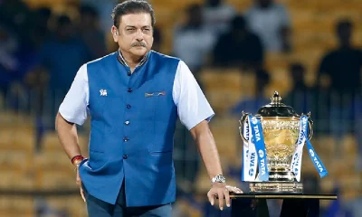 Shastri with the IPL trophy