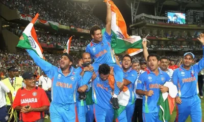 Sachin Tendulkar comes out running with that lovely smile
