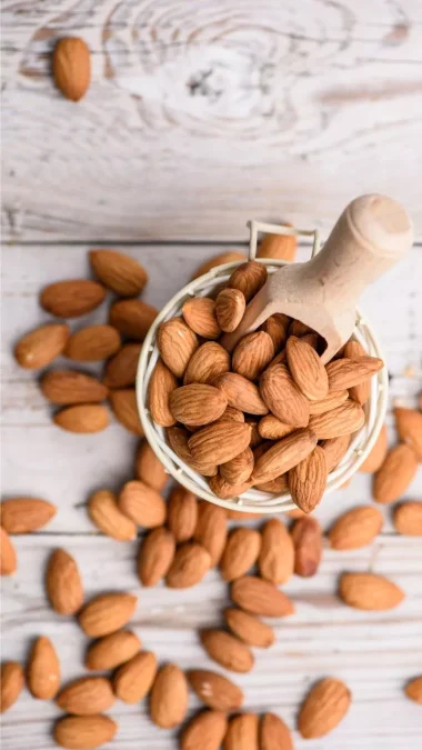 Almonds Zinc Foods Soaked in water at night and eaten in the morning provides zinc, protein along with omega 3 fatty acids and many minerals