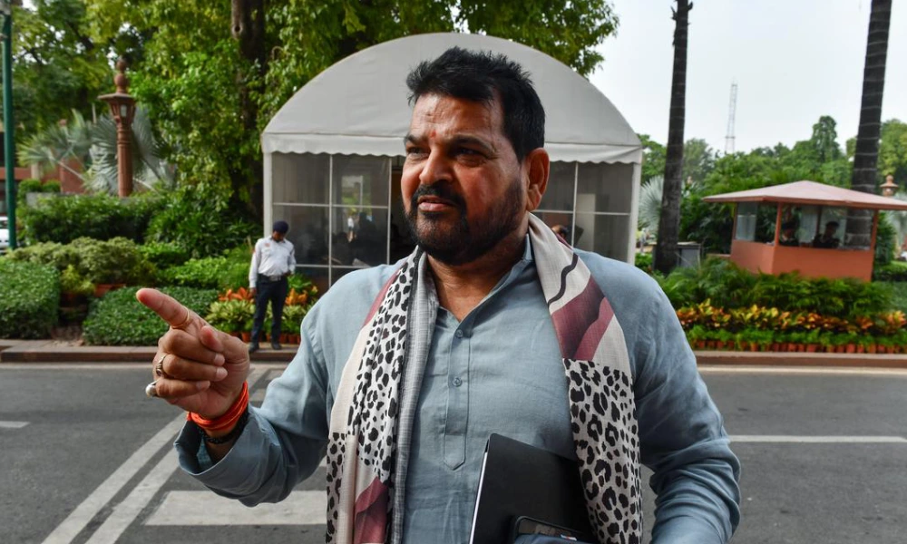 BJP MP and outgoing WFI president Brij Bhushan Sharan Singh at Parliament