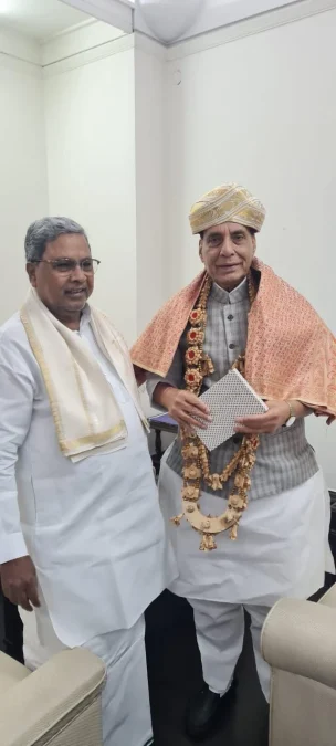 CM Siddaramaiah meets Rajanath singh