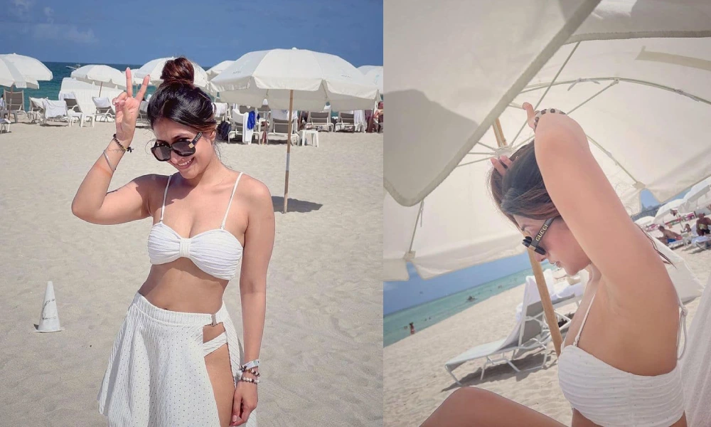 Dhanashree Verma Oozes Oomph In White Bralette Bikini