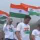 Soldiers with national flag at Mullayanagiri