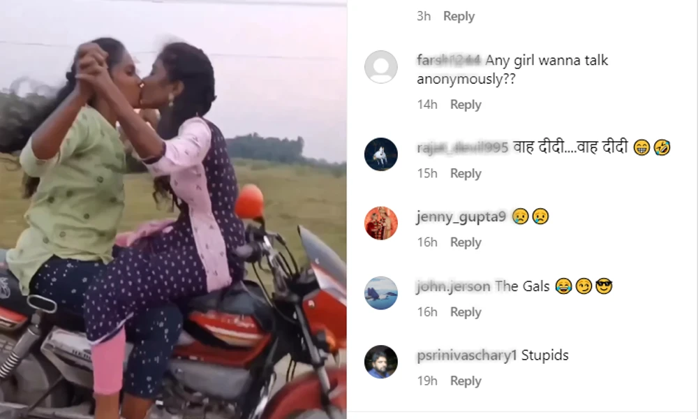Girls lip lock video goes viral