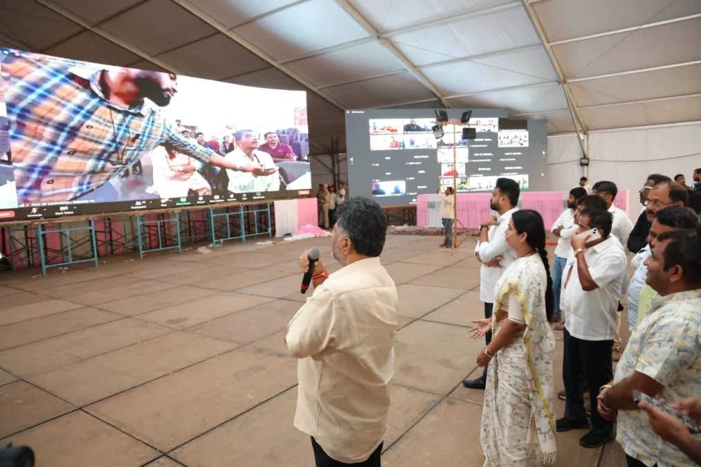 DK Shivakumar inspects preparations for Gruhalakshmi scheme programme in Mysore