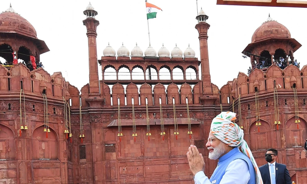PM Narendra Modi in red fort at New delhi