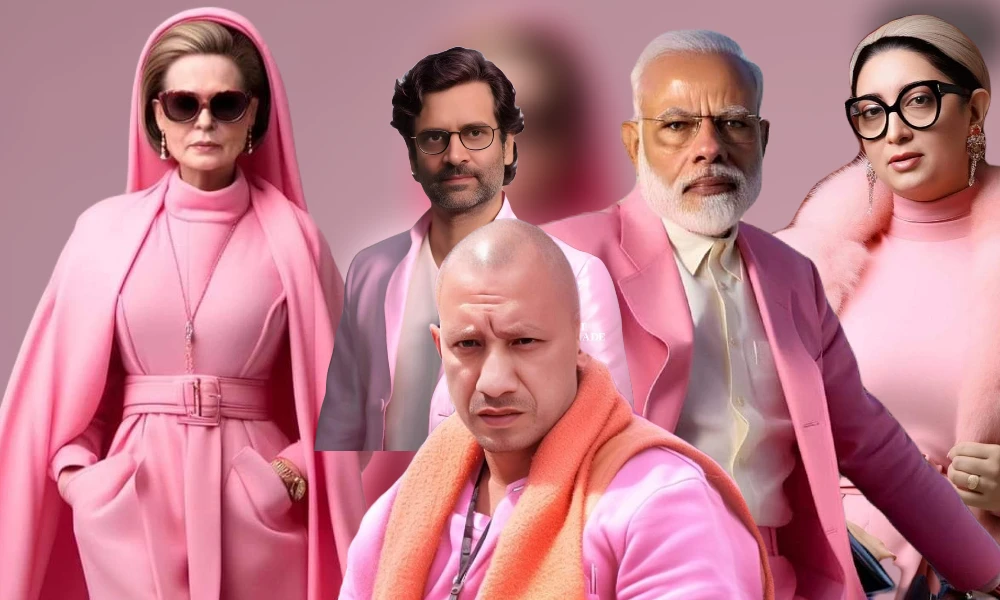 Modi, soniya, rahul gandhi Barbie Land AI