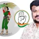 JDS MLA Samriddhi Manjunath with Congress and JDS logo