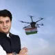 Minister Jyotiraditya Scindia Flies the drone with the national flag