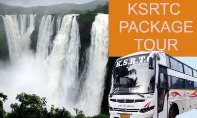 KSRTC Bus infront of Jog Falls and KSRTC Package tour to jog falls and Bharachukki falls