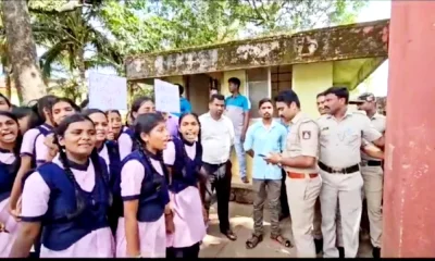 Protest by students against appointment of new principal at Morarji Desai Residential School Kalli