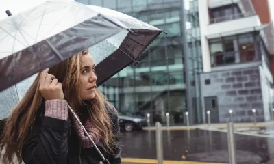 woman holding an umbrella