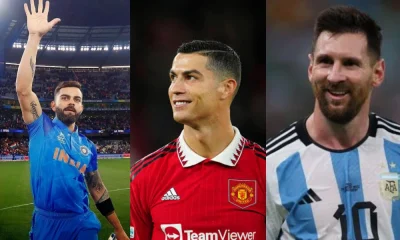 Virat Kohli,Cristiano Ronaldo and Lionel Messi