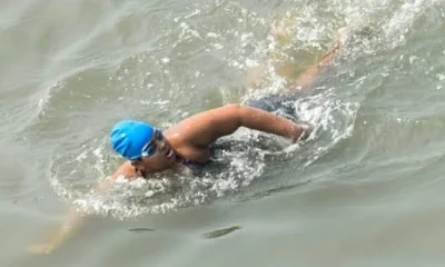 Woman swims 36 km