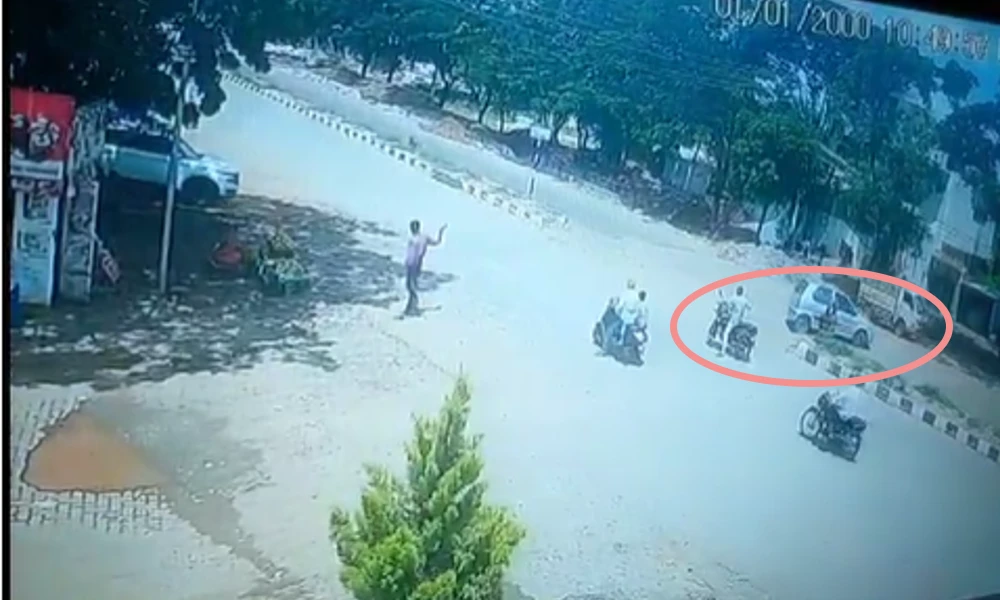 Bike and Car Accident Recorded in cctv 