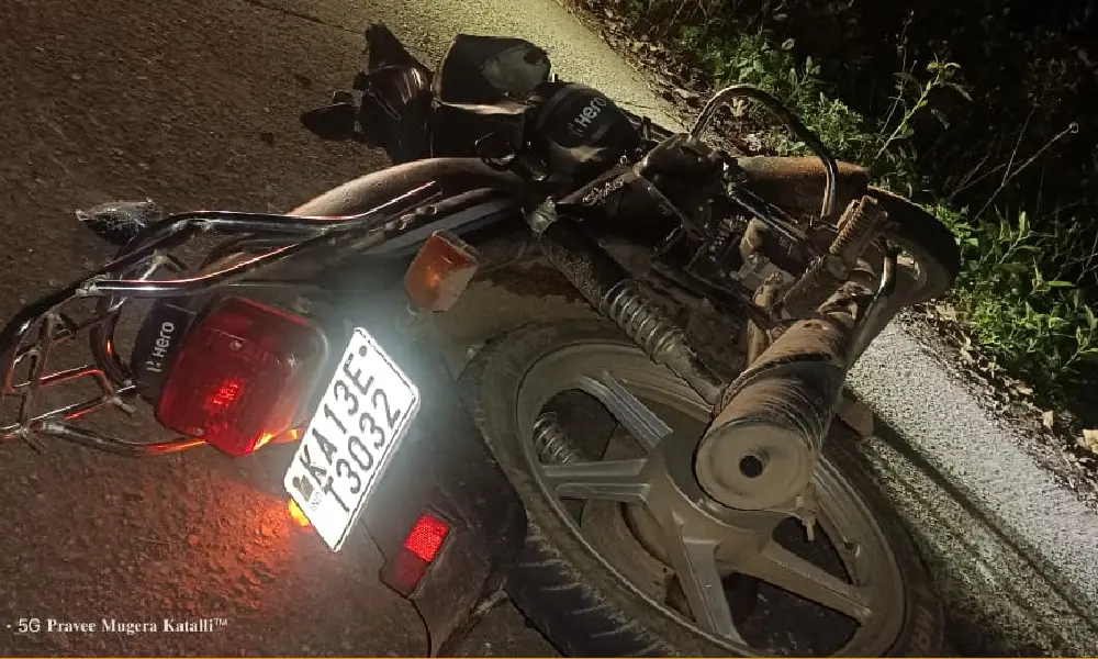 Bike wrecked in Elephant attack 