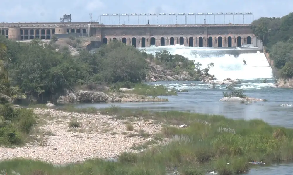 Water beind released from KRS Dam