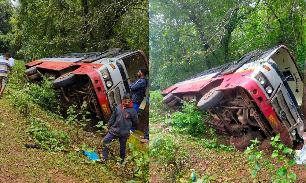ksrtc bus accident in shivamogga