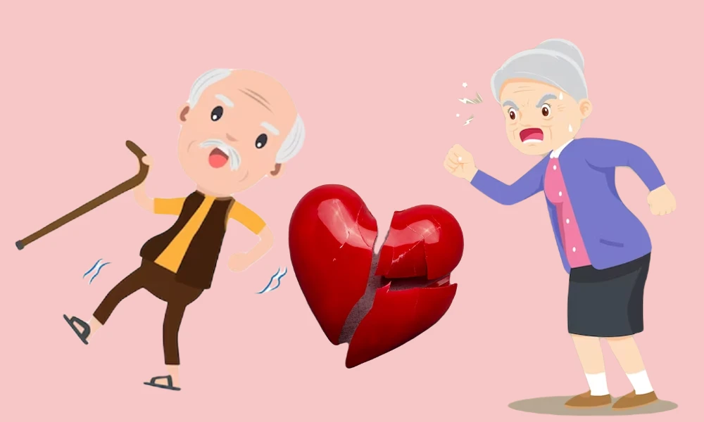 old age couples love fighting