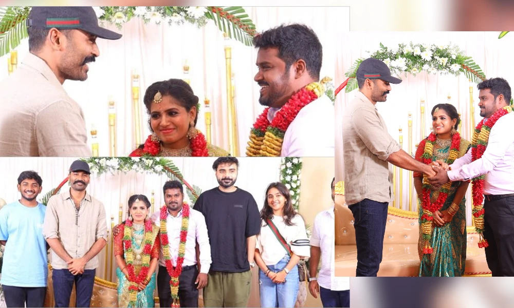 Actor Dhanush  attends assistant wedding