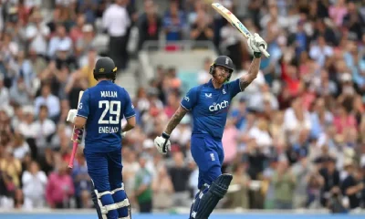 Ben Stokes brought up his century from 76 balls