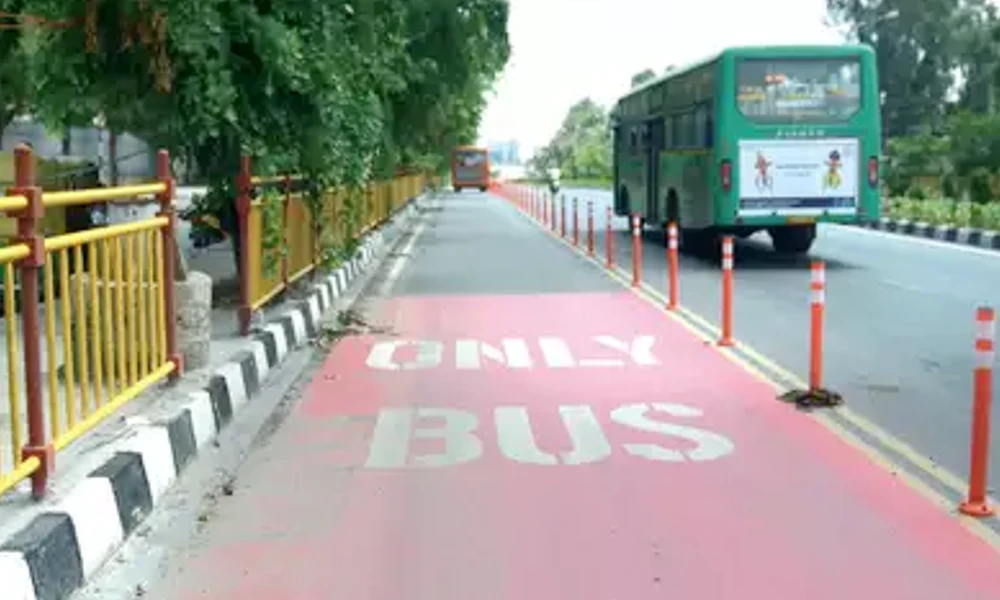 Bus lane in Bangalore