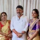 DK Shivakumar meets Poornima shrinivas in her home regarding Krishna Janmastami