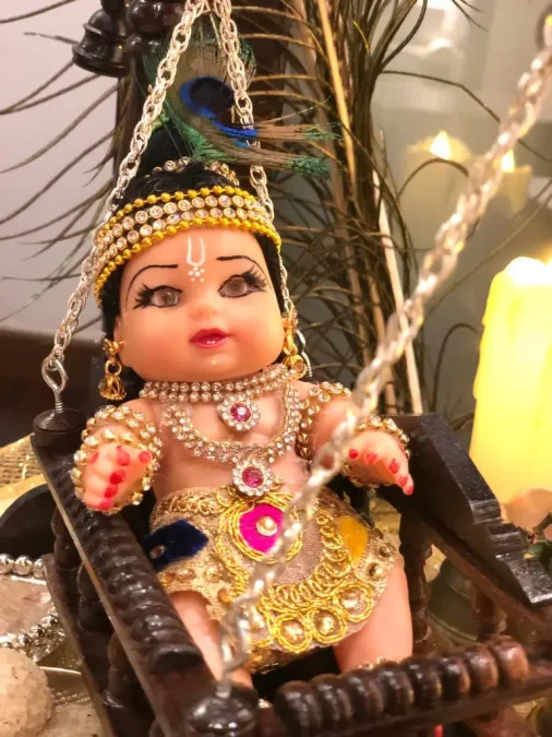 Decoration of Muddu Krishna in Mini Jokali