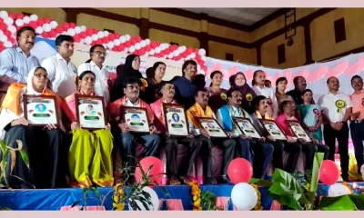 District level best teachers and retired teachers were felicitated at soraba