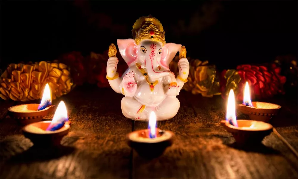 Ganesha with Diwali Lights
