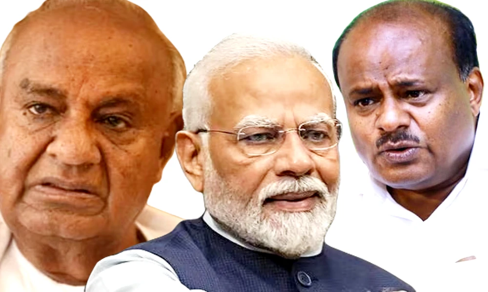 HD DeveGowda HD Kumaraswamy and PM Narendra Modi on BJP JDS alliance