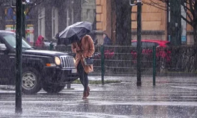 Man walking In Heavy Rain