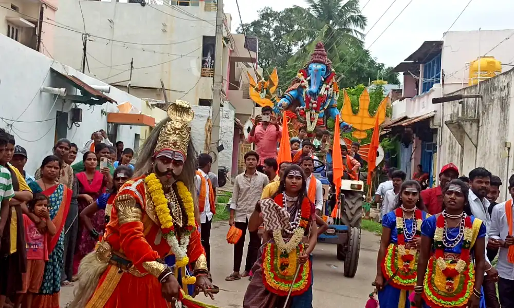 Kalabhairava Rupi Ganesha Idol Dissolution in Gangavathi