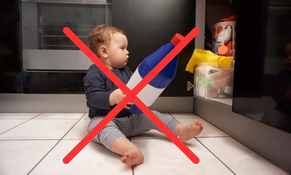 Keep cleaners out of reach of children