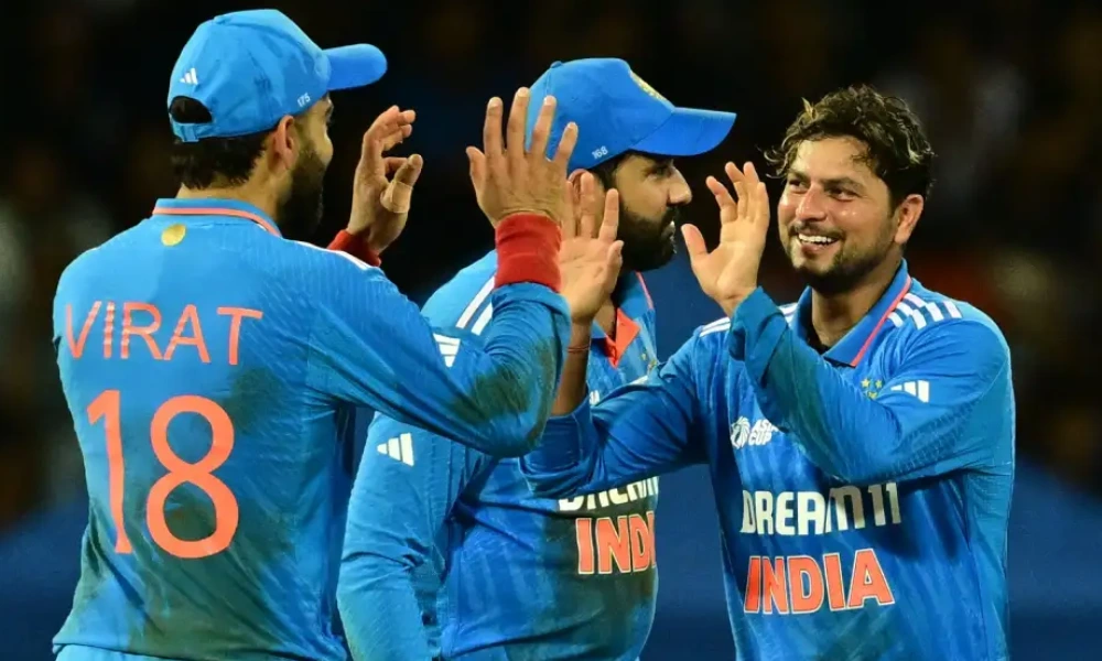 Kuldeep Yadav finished with 4 for 43 in 9.3 overs