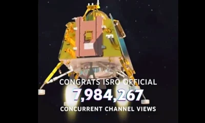 The landing moment of Chandrayaan 3 Witnessed for 80 lakh views on YouTube