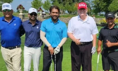 MS Dhoni played golf with Donald Trump