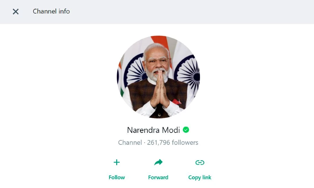 Narendra Modi WhatsApp Channel