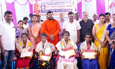 Students from Madiwala community were felicitated at gubbi