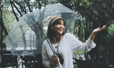 Girl enjoying Rain
