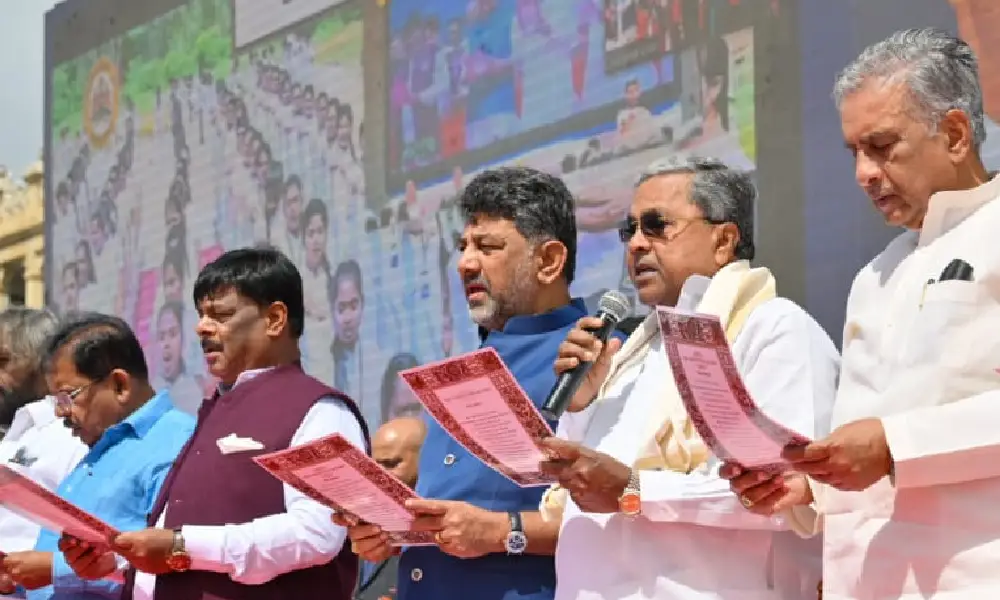 Constitution reading by CM siddaramaiah and others