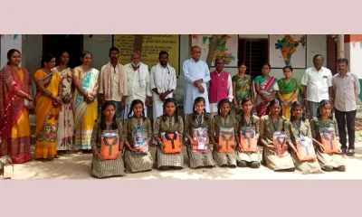 Ballari MP Y Devendrappa distributed uniforms to the Higher primary school of Araseekere village
